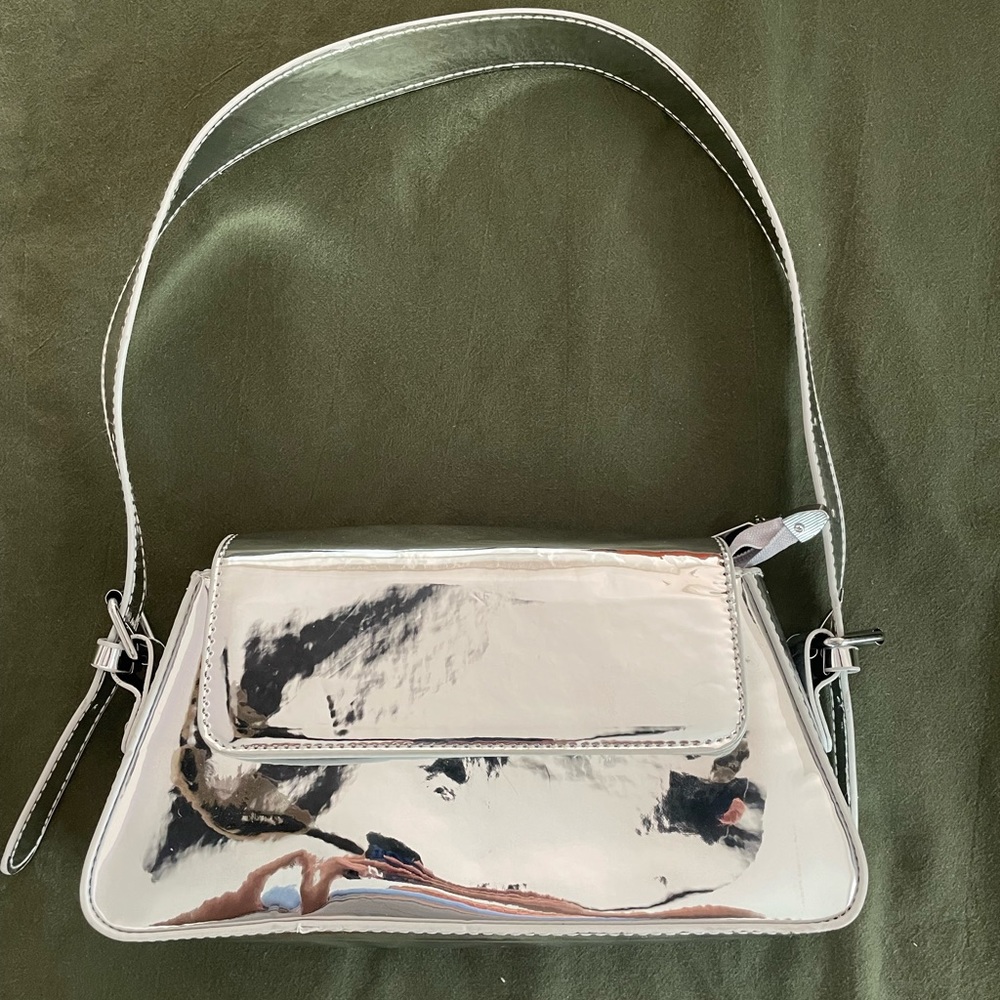 Silver shoulder bag